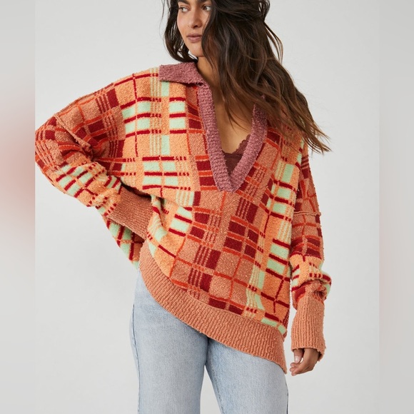 Free People Sweaters - NWT Free People Ruben Knit Slouchy Oversized V Neck Sweater